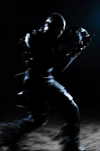 Spectral Kinetic Noir style reference image — long exposure motion blur