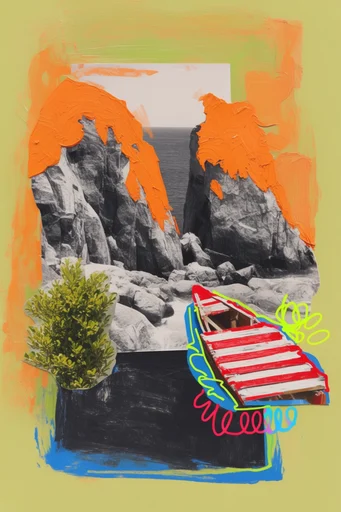 Vibrant Mixed-Media Collage style reference image — high-contrast photography