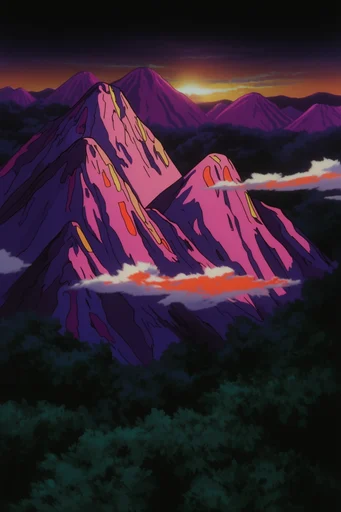 Neon Noir Retro-Futurism style reference image — 90s anime cel shading