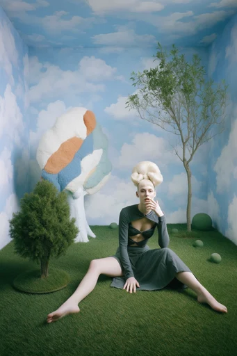 Surrealist Tactile Theater moodboard — generate AI images in this style