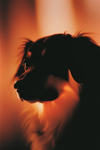 Luminous Amber Silhouette style reference image — high contrast shadows