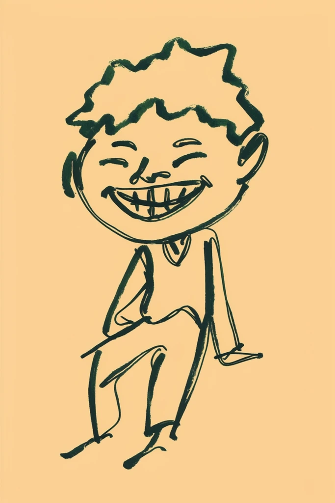 Expressive Naïve Minimalism style AI image example 1