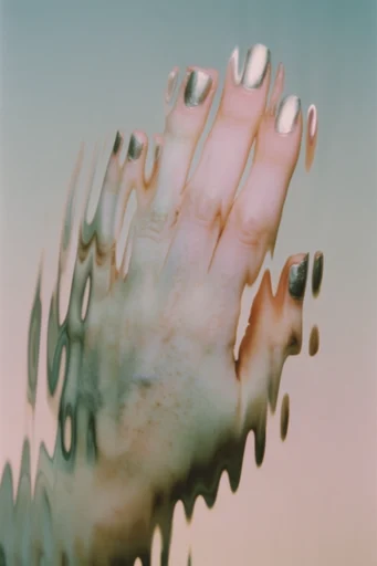 Ethereal Liquid Refraction style reference image — muted pastel and earth tones