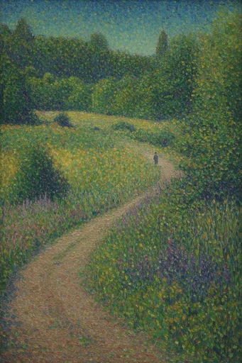 Ethereal Pointillist Storybook style AI image example 2