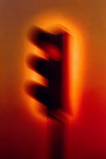 Kinetic Crimson Silhouette style reference image — vibrant motion blur