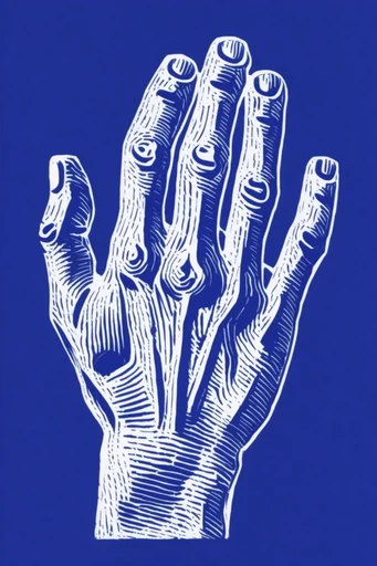 Cobalt Graphic Op-Print style reference image — linocut print style