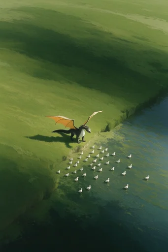 Minimalist Verdant Surrealism style reference image — painterly gouache texture