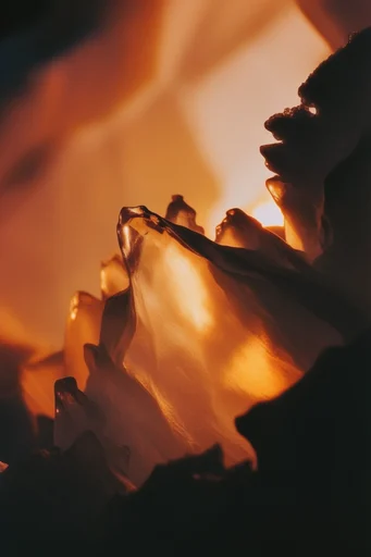 Luminous Amber Silhouette style reference image — backlit silhouette