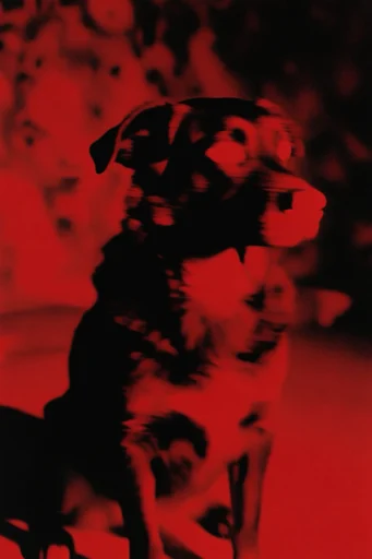 Crimson Noir Glitch style reference image — atmospheric scanline distortion