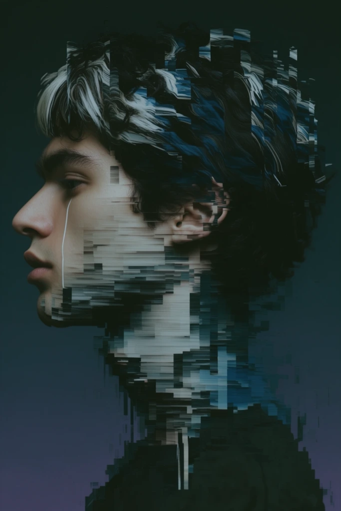 Surreal Digital Disintegration style AI image example 1