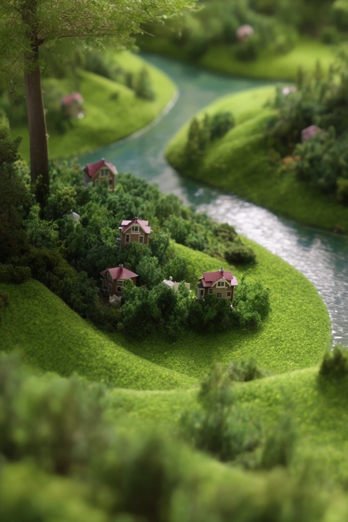 Macro Miniature Worlds style AI image example 2