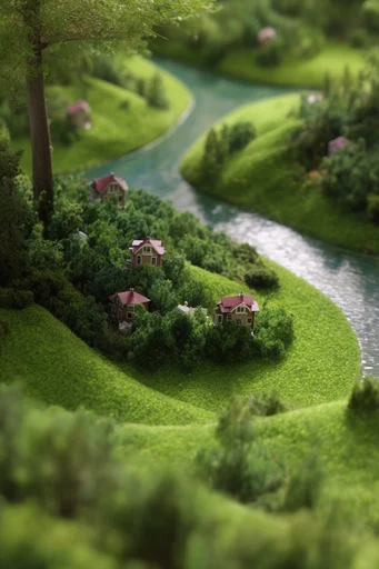 Macro Miniature Worlds style reference image — miniature diorama