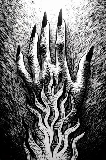 Monochrome Linear Craftsmanship style reference image — cross-hatching