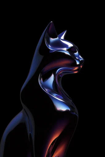 Prismatic Chrome Futurism style reference image — iridescent metallic reflections