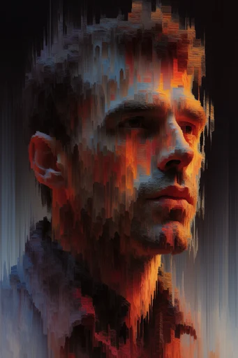 Erosive Digital Glitch style reference image — organic erosion