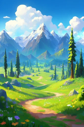 Vibrant Ghibli Fantasy style AI image example 2