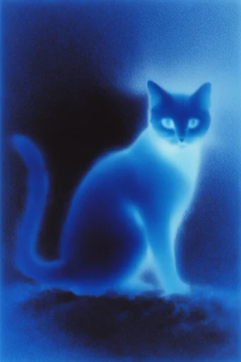 Luminous Indigo Nocturne style reference image — cyanotype texture