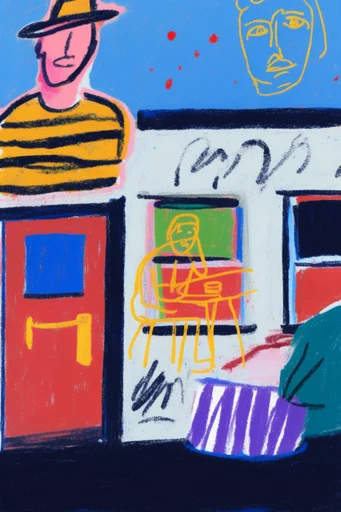 Textured Vibrant Fauvism style reference image — raw expressive line art