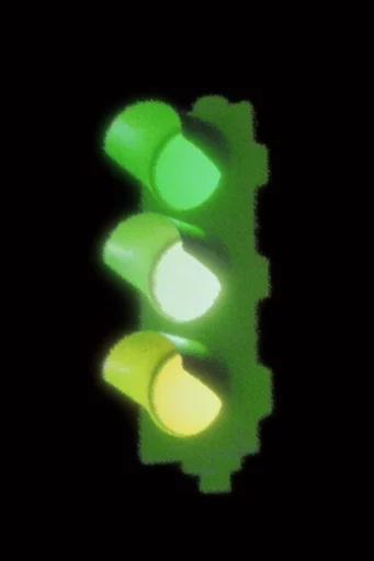 Luminous Noir Synth style reference image — pitch black background