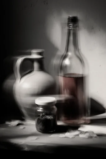 Ethereal Kinetic Noir style reference image — intentional camera movement