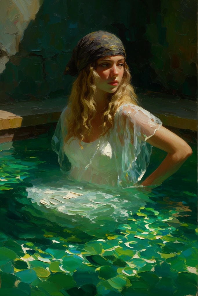 Luminous Impasto Waters style AI image example 1