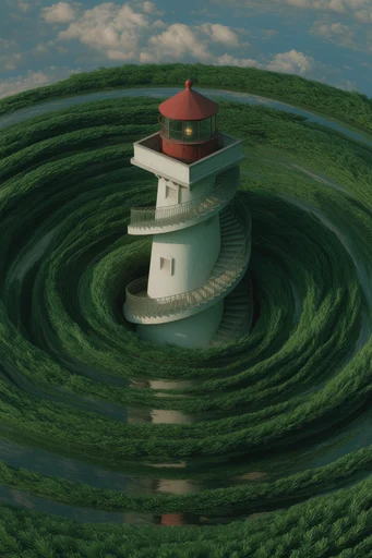 Surreal Biophilic Vortex style reference image — infinite depth