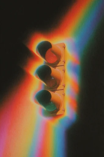 Chromatic Cosmic Surrealism style reference image — grainy analog texture