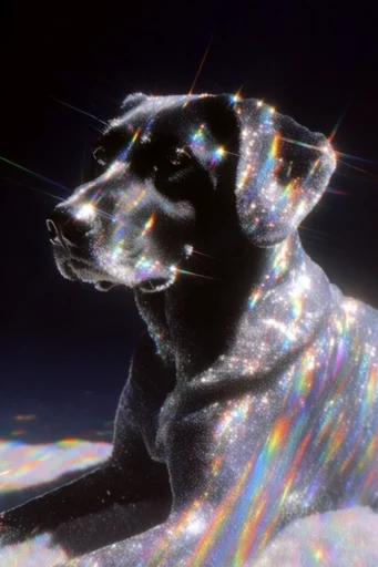 Cosmic Prismatic Glow style reference image — iridescent highlights
