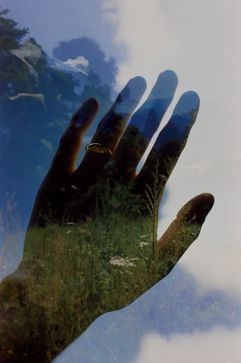 Nostalgic Surrealist Double-Exposure style reference image — surreal silhouette