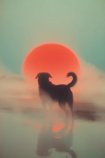 Ethereal Crimson Minimalism style reference image — vintage film grain