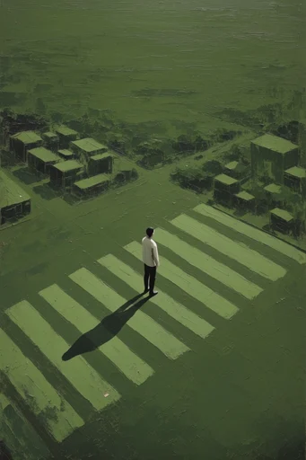 Monochromatic Verdant Surrealism style reference image — monochromatic green palette