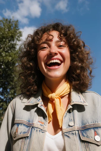 Vibrant Sunlit Optimism style reference image — vibrant blue sky