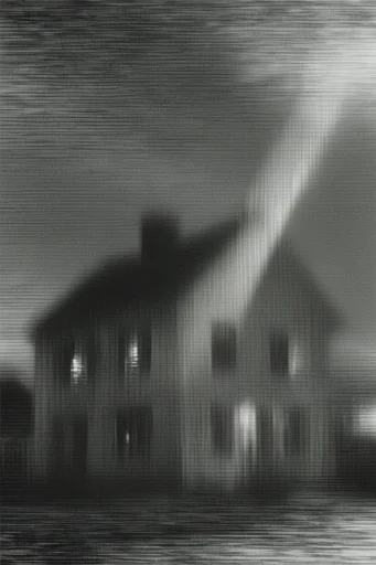 Monochrome Analog Glitch style AI image example 4