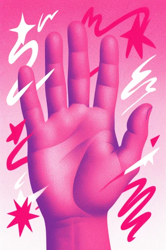 Gritty Neon Punk style reference image — neon magenta