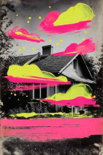 Neon Surreal Collage style AI image example 4