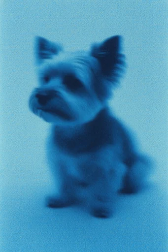 Monochromatic Ethereal Blur style reference image — cyanotype aesthetic