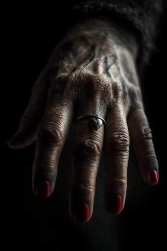 Cinematic Chiaroscuro Intimacy style reference image — absolute black background