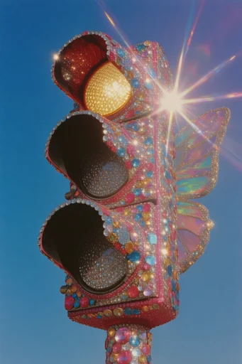Prismatic Rhinestone Surrealism style reference image — glitter-texture