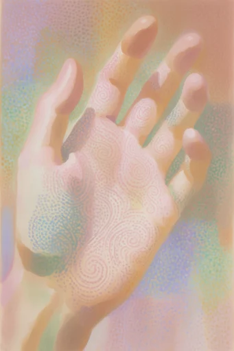Ethereal Pointillist Storybook style reference image — stippled texture