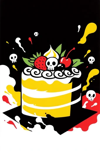 High-Contrast Fluid Noir style reference image — bold flat graphic