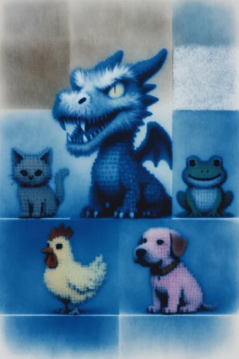 Spectral Cyanotype Surrealism style reference image — ghostly silhouette