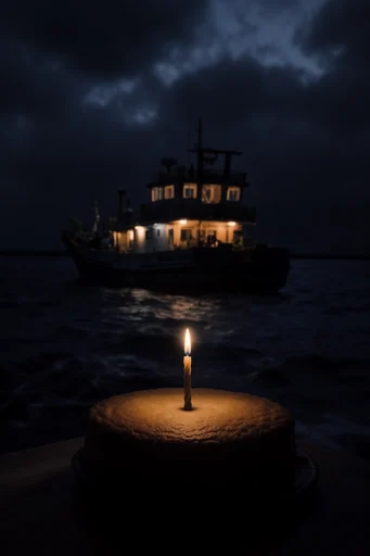 Melancholic Coastal Nocturne style reference image — dramatic light contrast