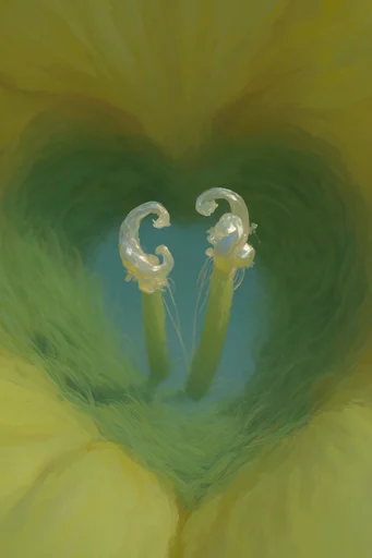 Monochromatic Verdant Surrealism style reference image — minimalist isolation