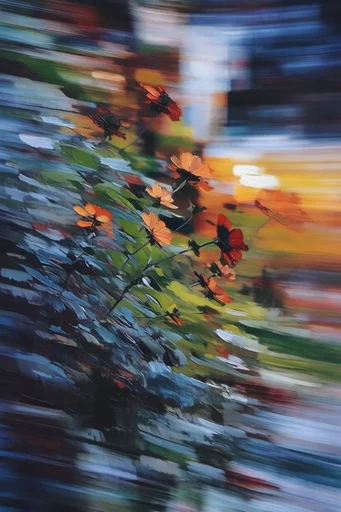 Kinetic Luminous Blur style reference image — cinematic urban atmosphere