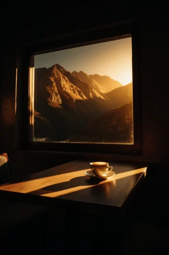 Cinematic Amber Noir style reference image — liminal atmosphere
