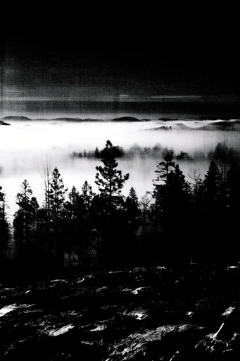 Gritty Analog Monochrome style reference image — heavy film grain