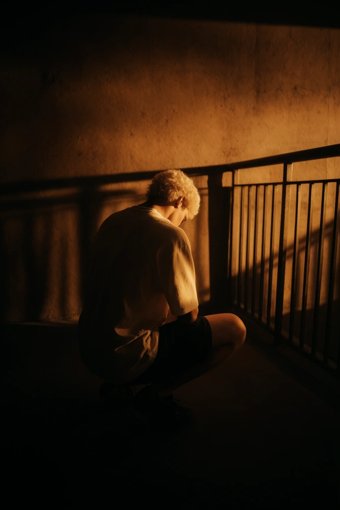 Amber Chiaroscuro Minimalism style AI image example 1