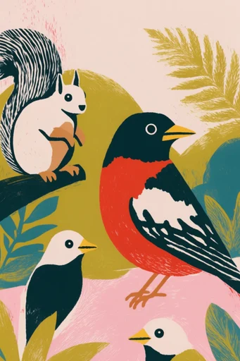 Retro Risograph Printmaker style AI image example 3