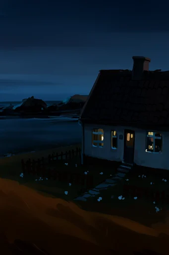 Luminous Nocturnal Noir style reference image — painterly brushstrokes
