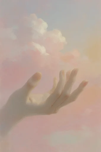 Ethereal Pastel Surrealism style reference image — golden hour lighting